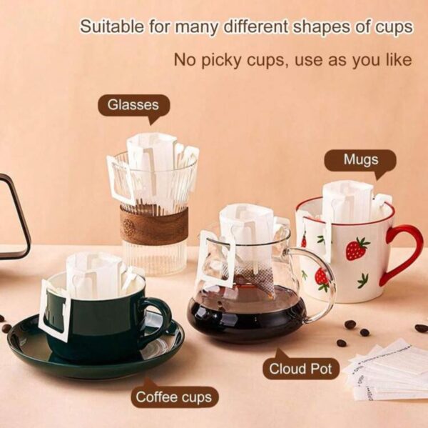 50 pcs Coffee Filter Papers,Drip Coffee Powder Filter Bag - Image 3